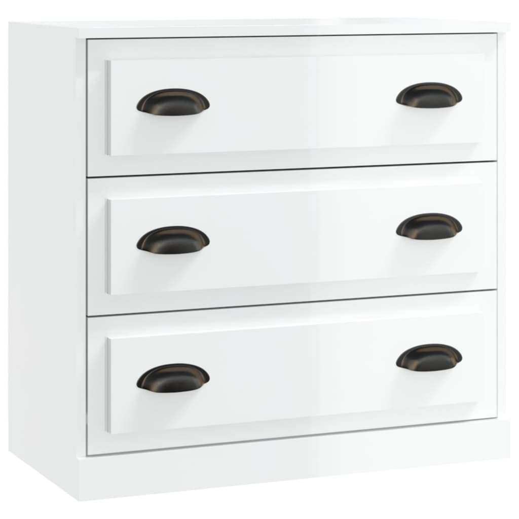 Shiny white buffet 70x35.5x67.5 cm engineering wood