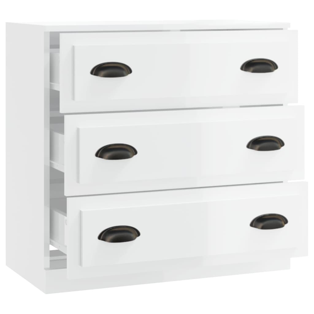 Shiny white buffet 70x35.5x67.5 cm engineering wood