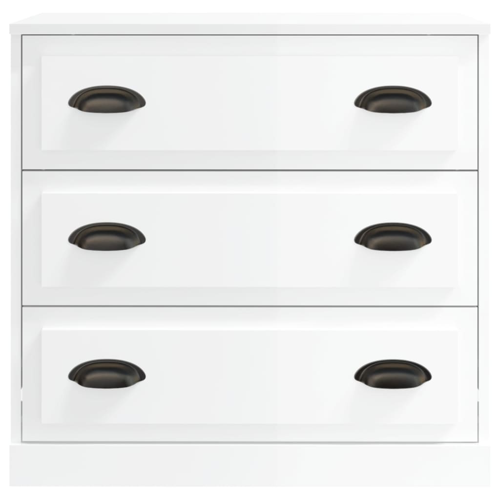 Shiny white buffet 70x35.5x67.5 cm engineering wood