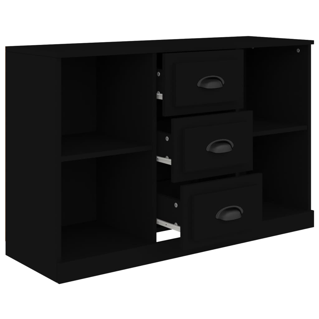 Black buffet 104.5x35.5x67.5 cm engineering wood