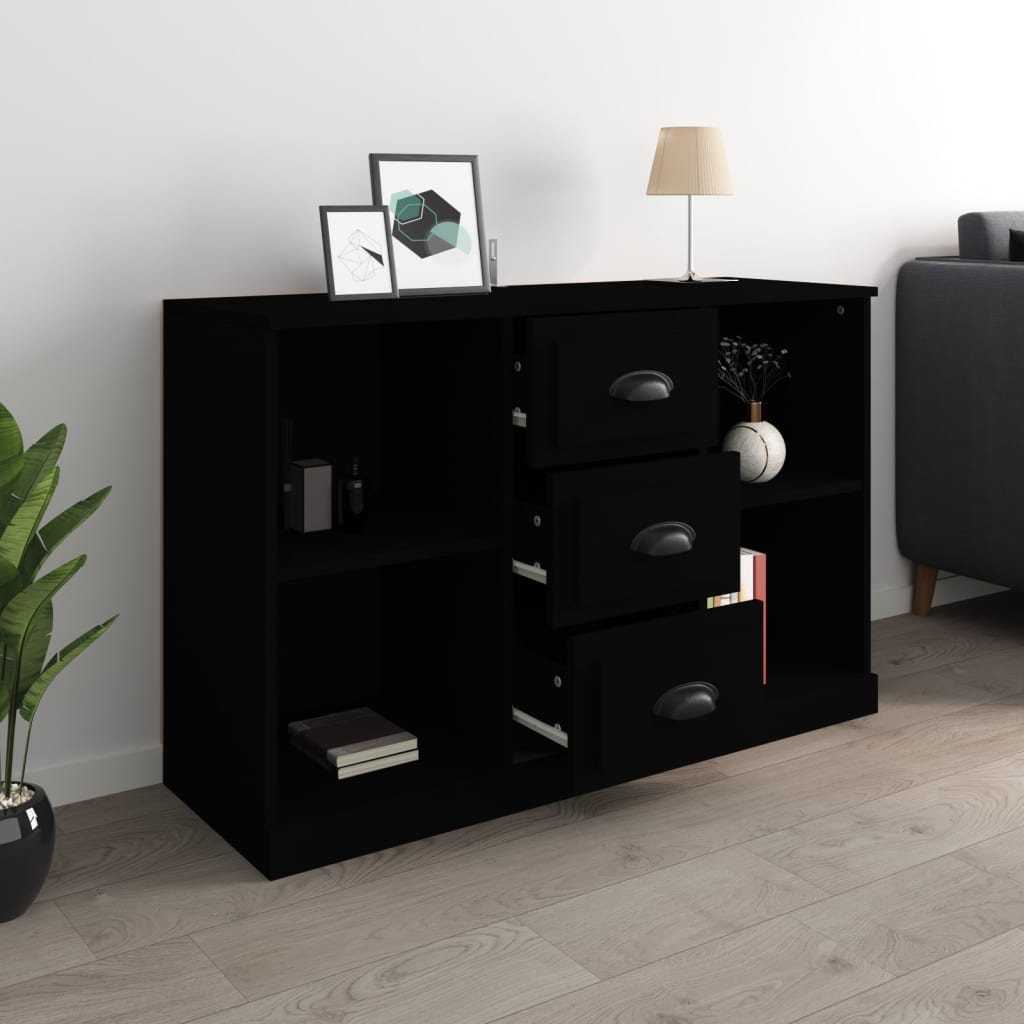 Black buffet 104.5x35.5x67.5 cm engineering wood