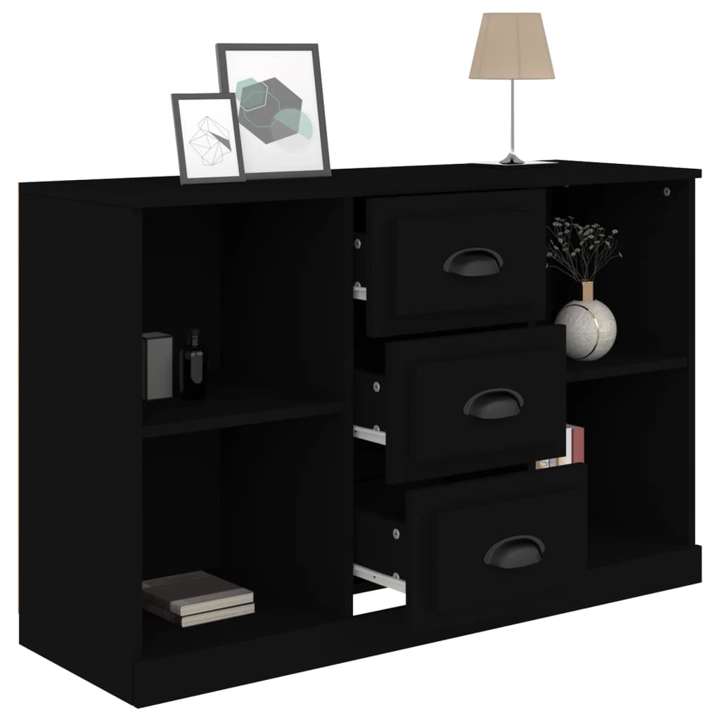 Black buffet 104.5x35.5x67.5 cm engineering wood