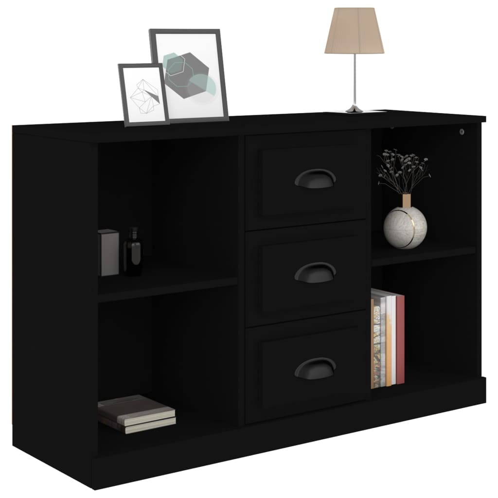 Black buffet 104.5x35.5x67.5 cm engineering wood