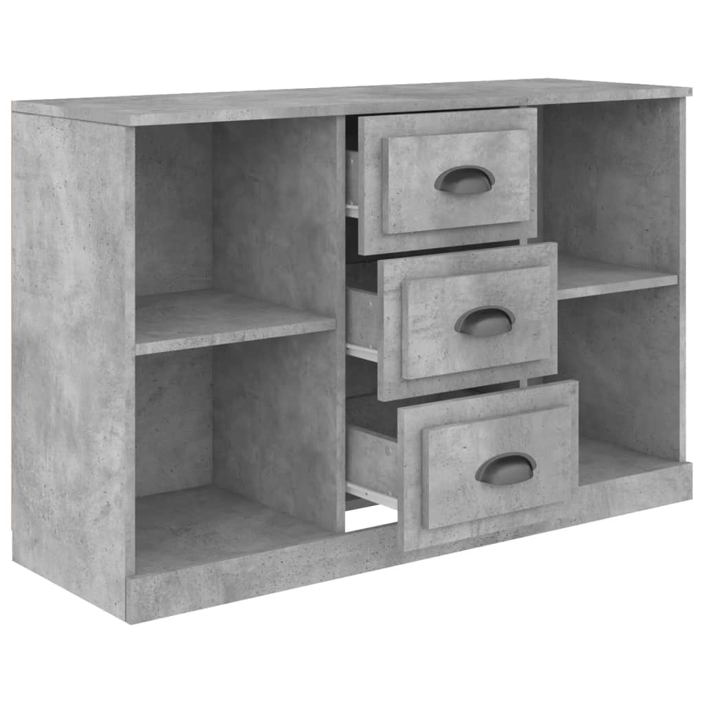 Buffet gris béton 104,5x35,5x67,5 cm bois d'ingénierie