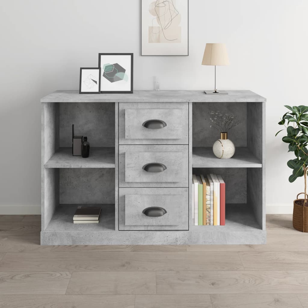 Credenza grigio cemento 104,5x35,5x67,5 cm in multistrato