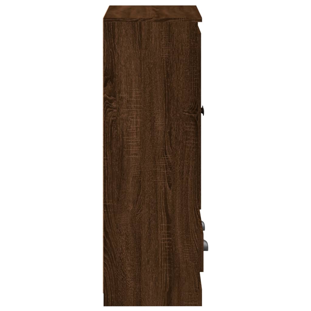 Buffet haut chêne marron 60x35,5x103,5 cm bois d'ingénierie