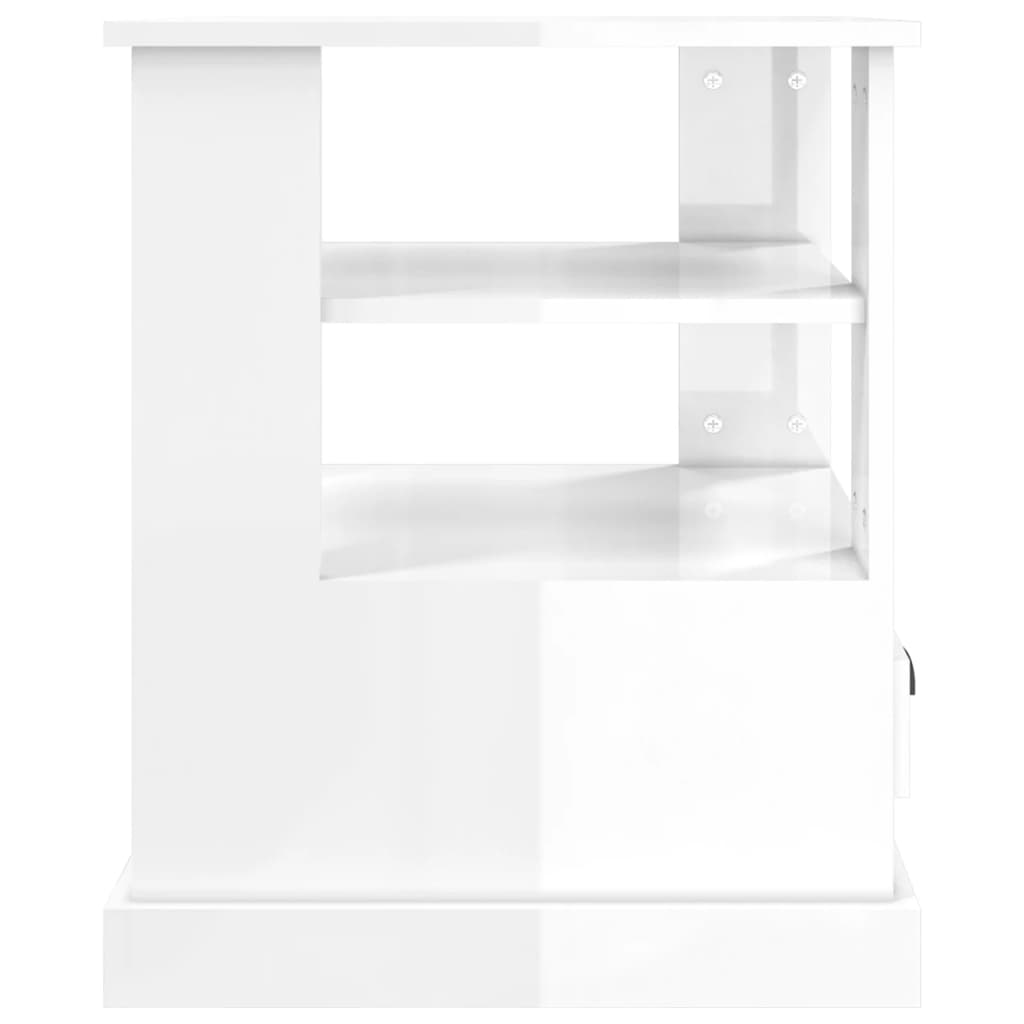 Brillanter weißer Seitentisch 50x50x60 cm Engineering Holz