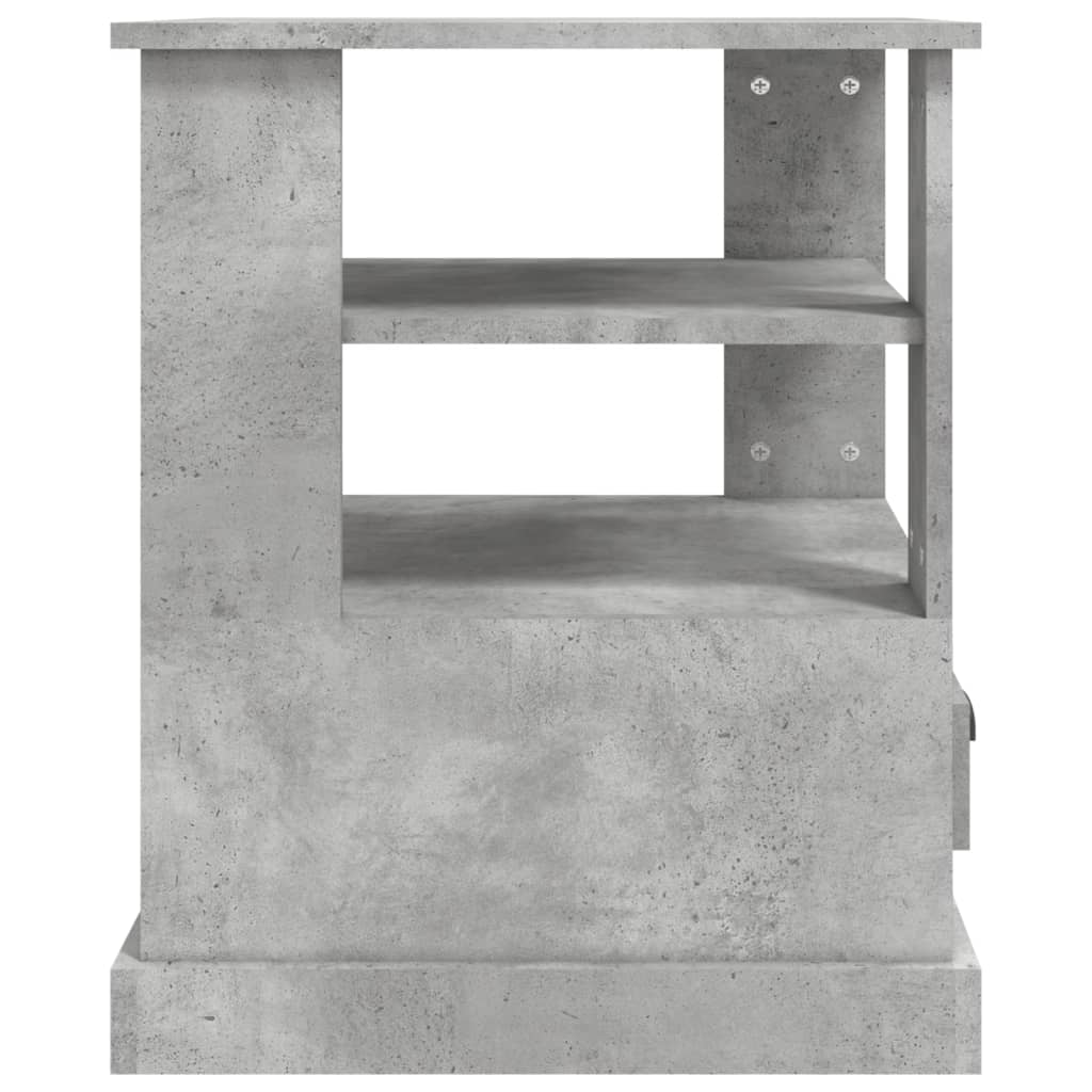Tavolino grigio cemento 50x50x60 cm in derivati ​​del legno