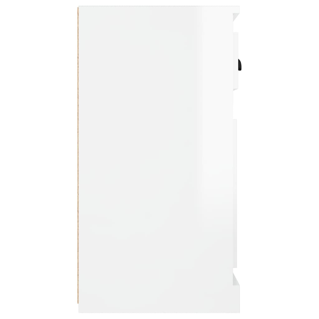 Buffet bianco lucido 70x35.5x67,5 cm in legno di ingegneria