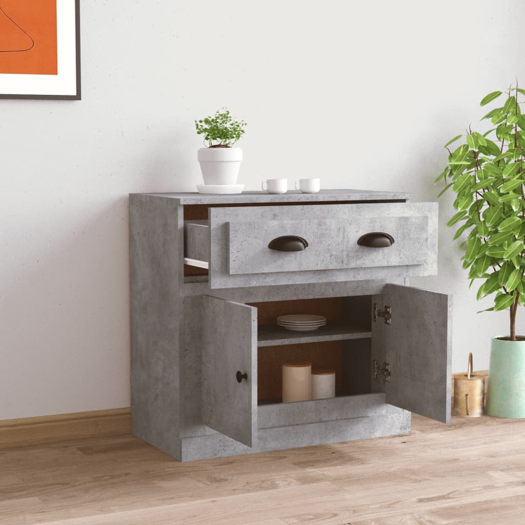 Betongrau -Buffet 70x35.5x67,5 cm Ingenieurholz Holz