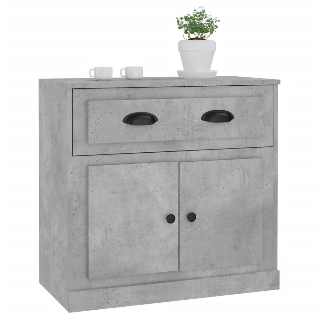 Credenza grigio cemento 70x35,5x67,5 cm in multistrato