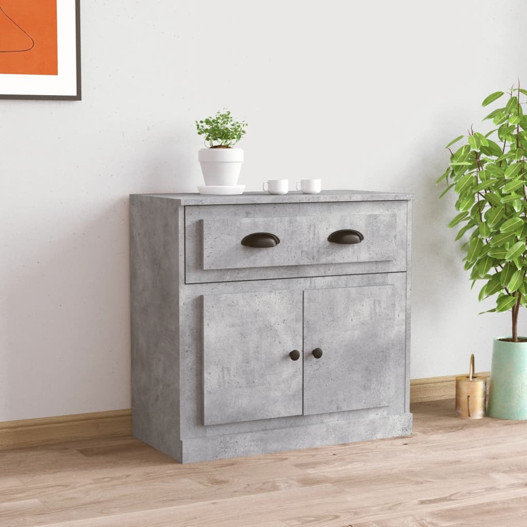 Credenza grigio cemento 70x35,5x67,5 cm in multistrato