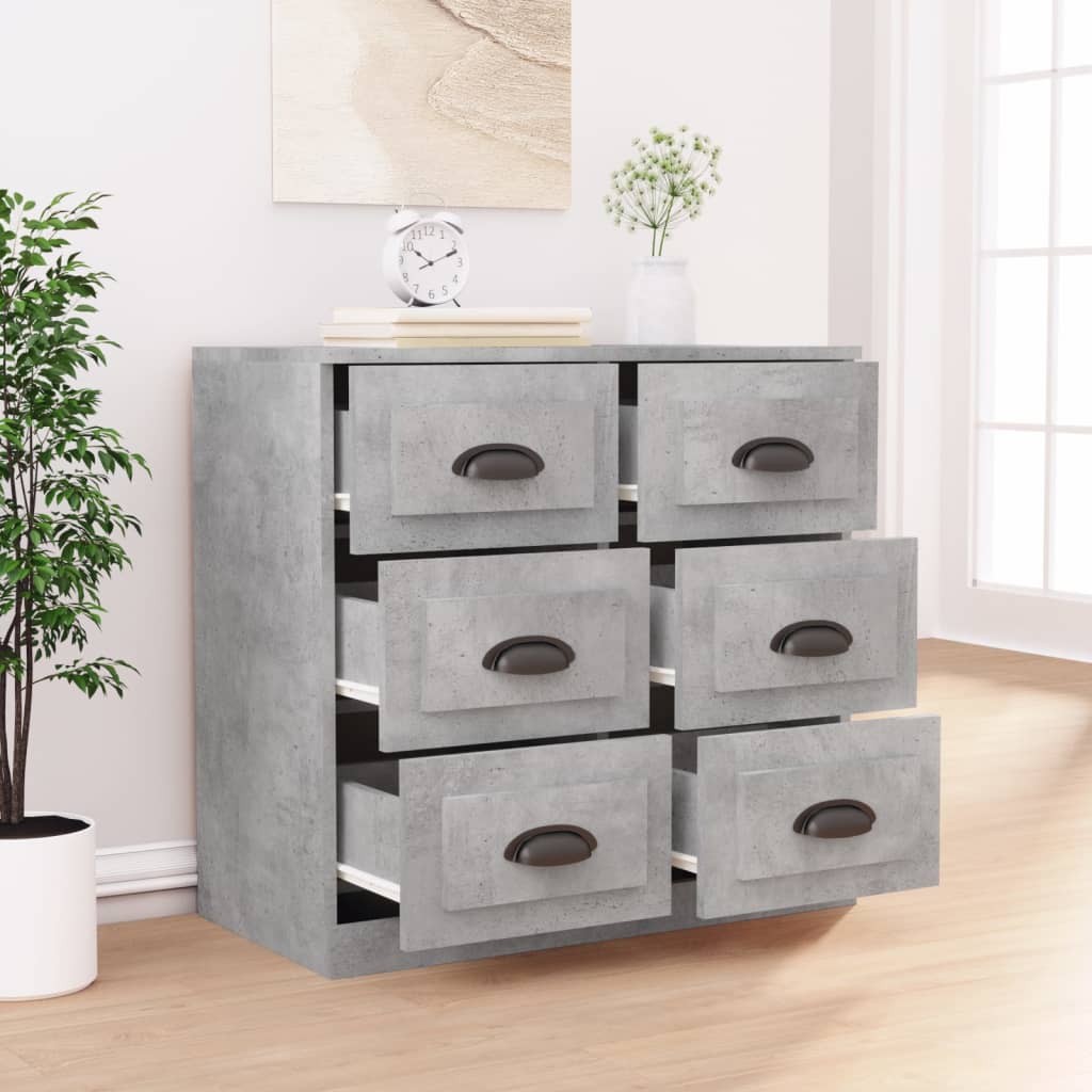 Credenza grigio cemento 70x35,5x67,5 cm in multistrato