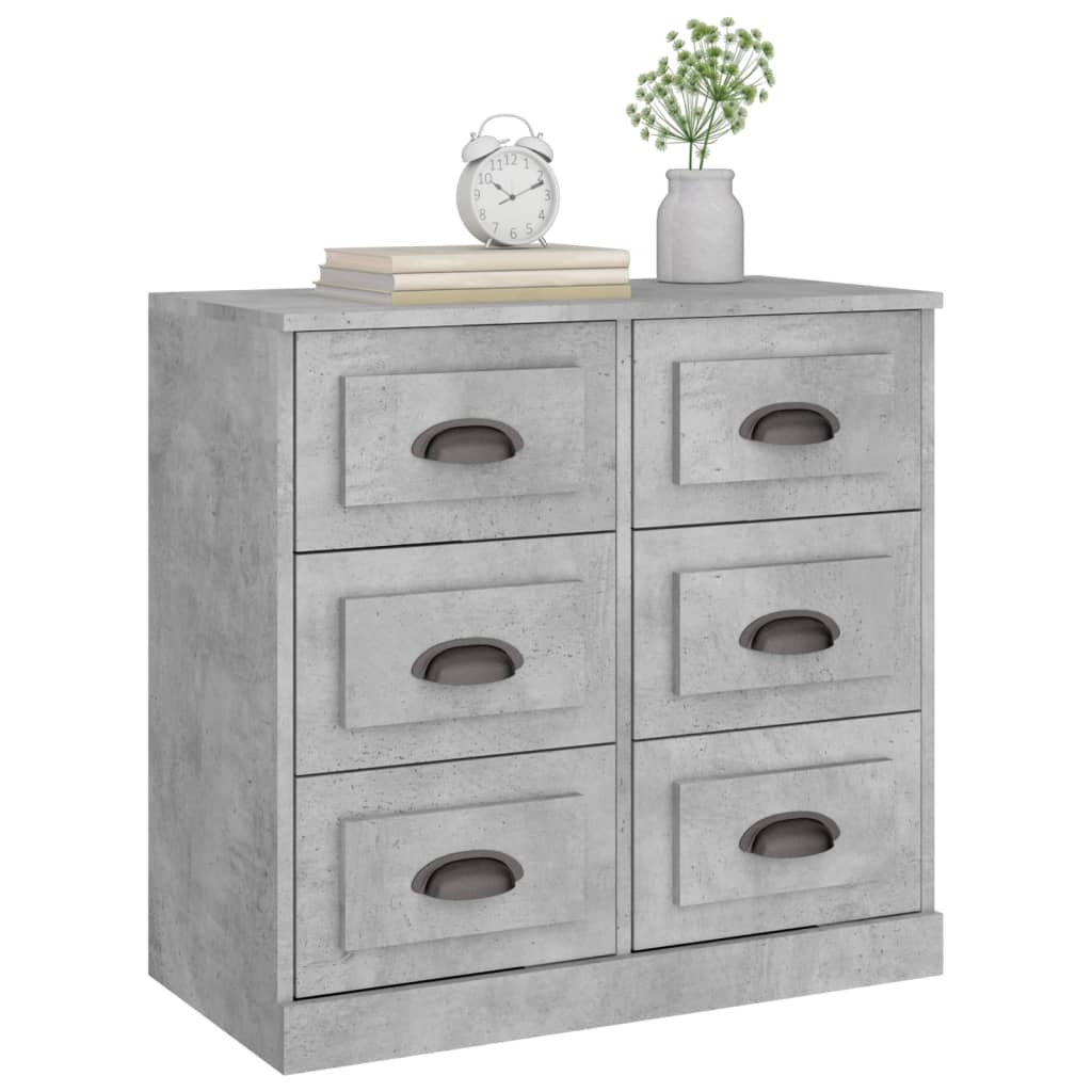 Buffet gris béton 70x35,5x67,5 cm bois d'ingénierie