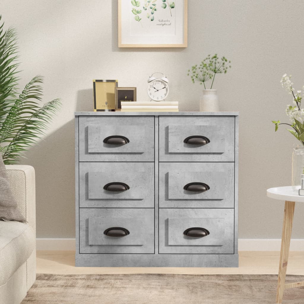 Credenza grigio cemento 70x35,5x67,5 cm in multistrato