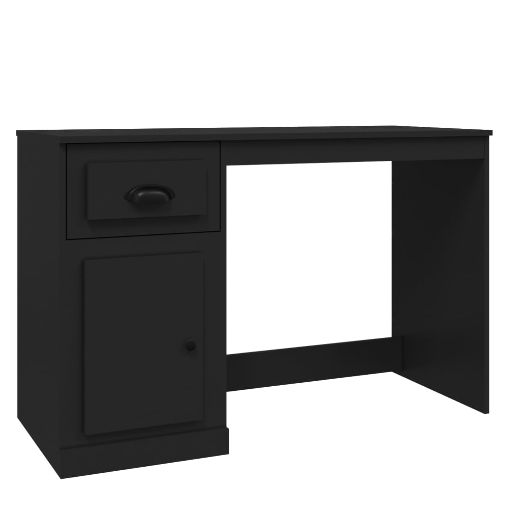 Office with black drawer 115x50x75 cm engineering wood
