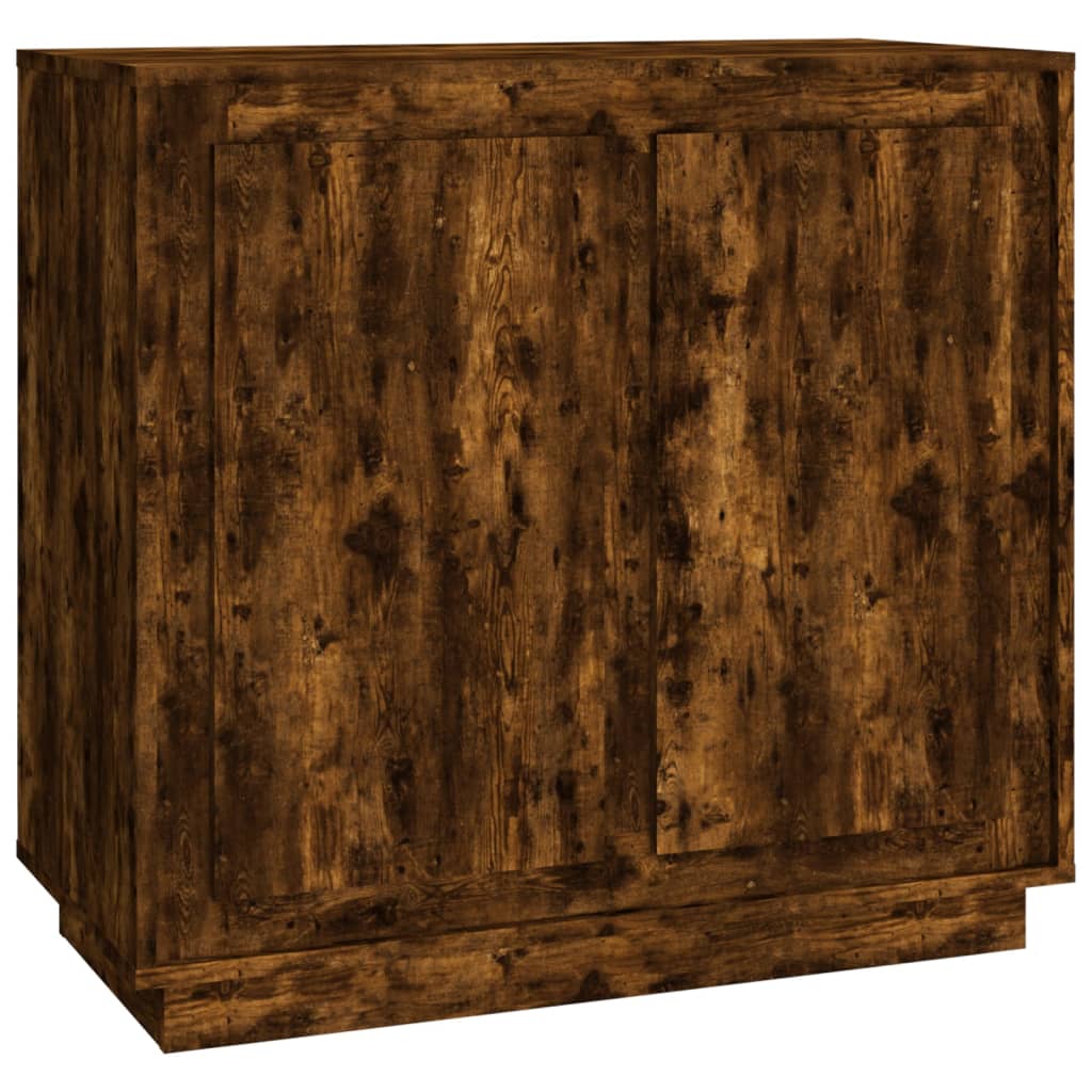 Buffet chêne fumé 80x34x75 cm bois d'ingénierie