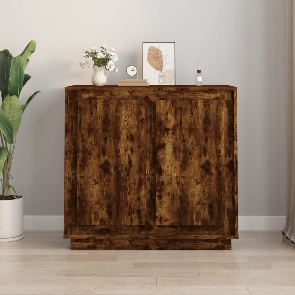 Credenza in rovere affumicato 80x34x75 cm in multistrato