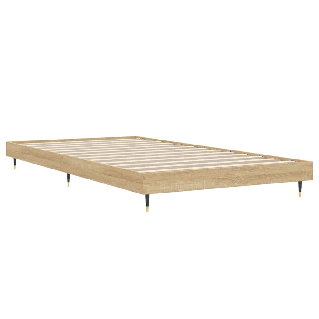 Sonoma Oak Bett 90x200 cm Ingenieurholz Holz