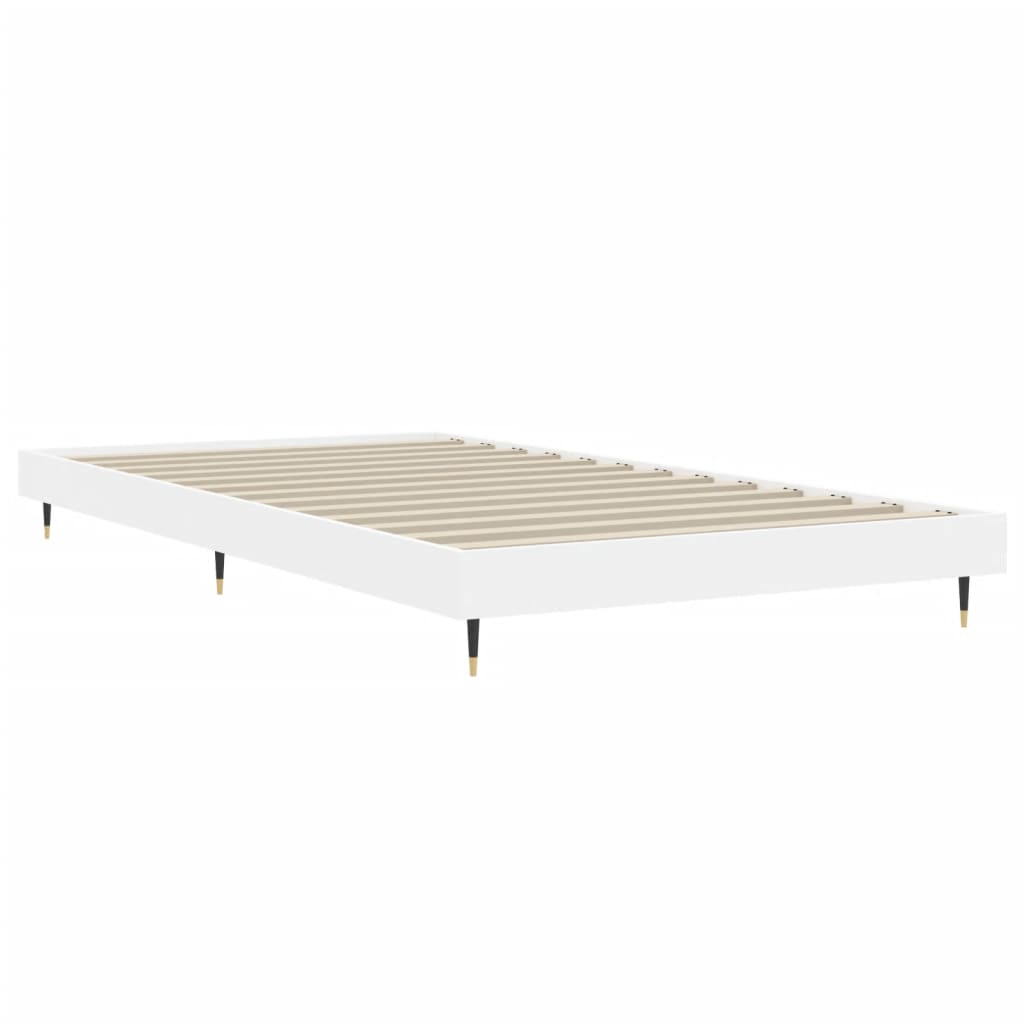White bed frame 90x190 cm Engineering wood