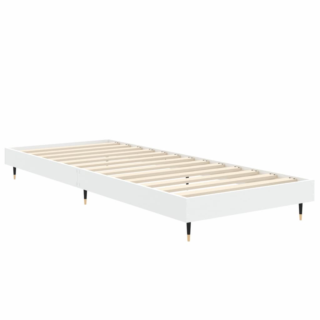 Struttura letto bianca 75x190 cm in derivati ​​del legno