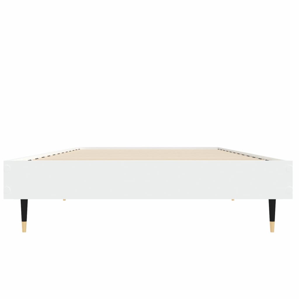 Cadre de lit blanc 75x190 cm bois d'ingénierie