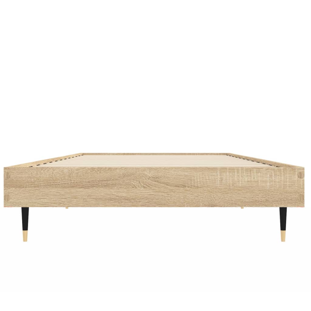 Sonoma oak bed frame 75x190 cm engineering wood