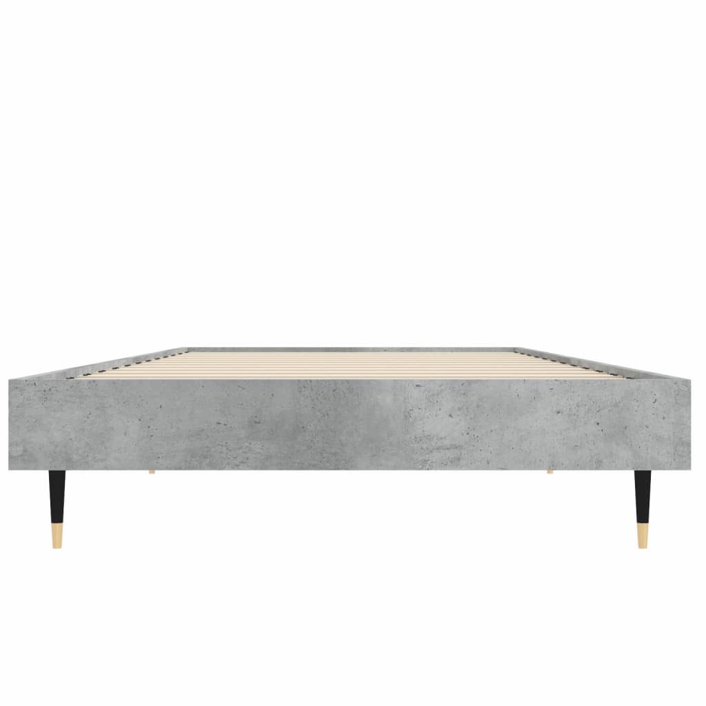 Concrete gray bed frame 75x190 cm engineering wood