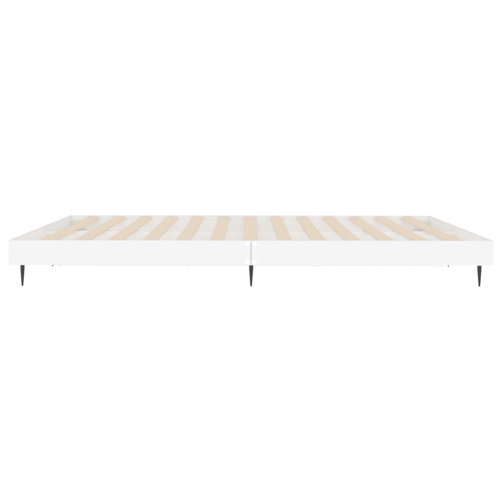 Cadre de lit blanc 160x200 cm bois d'ingénierie