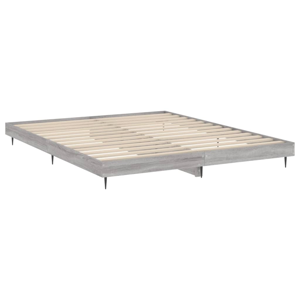 Sonoma gray bed frame 160x200 cm engineering wood