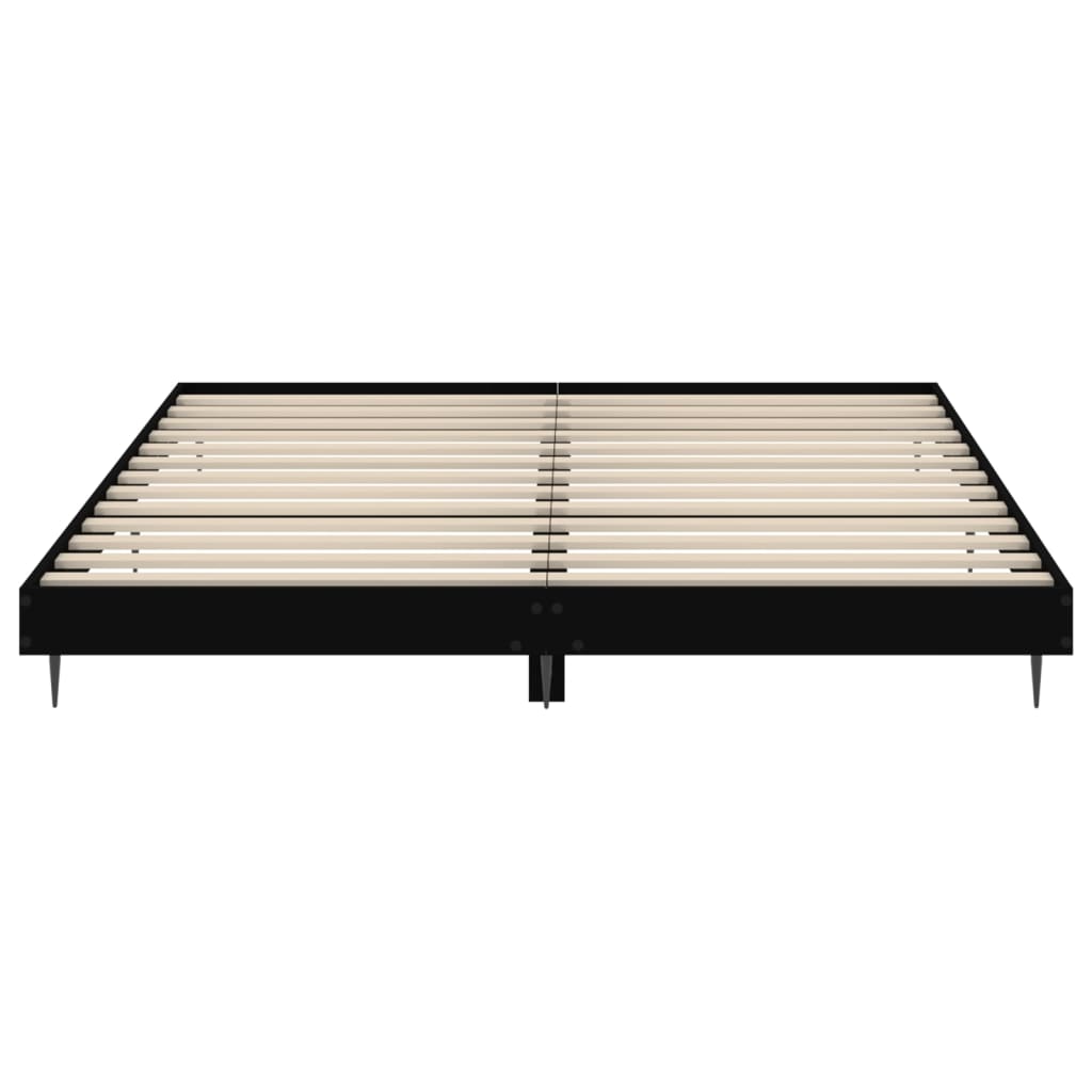 Black bed frame 140x200 cm Engineering wood