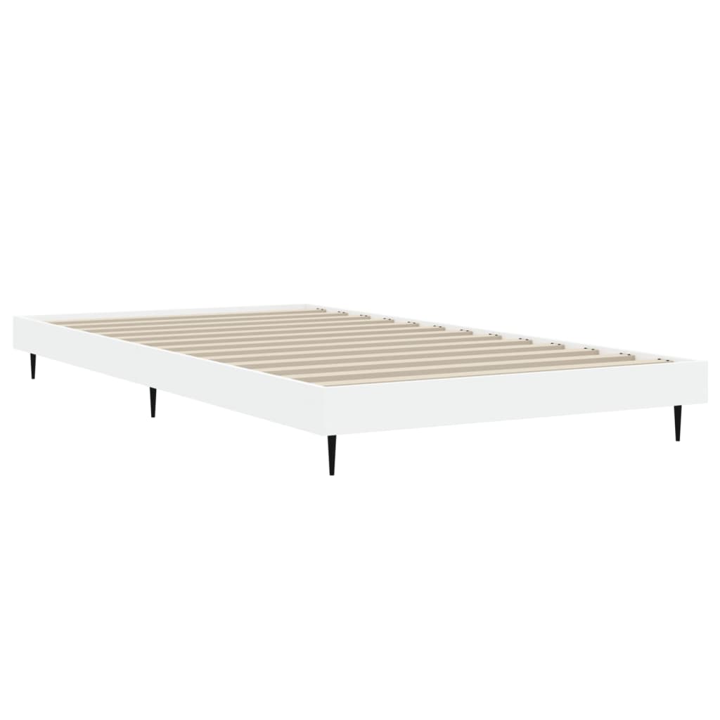 Cadre de lit blanc 100x200 cm bois d'ingénierie