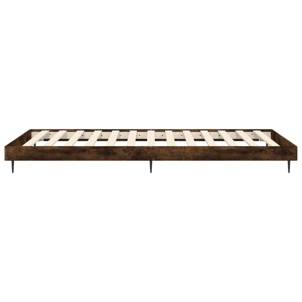 Smoked oak bed frame 100x200 cm engineering wood