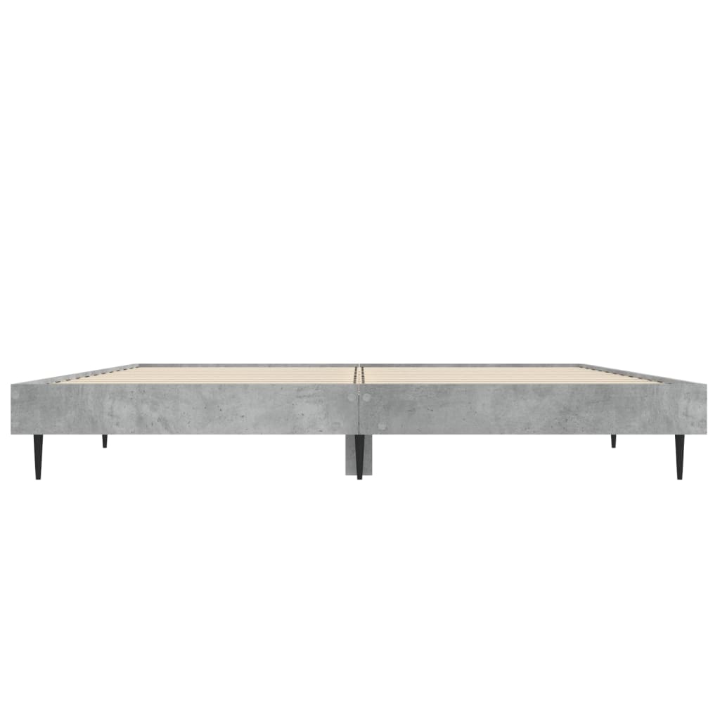 Concrete gray bed 140x190 cm engineering wood
