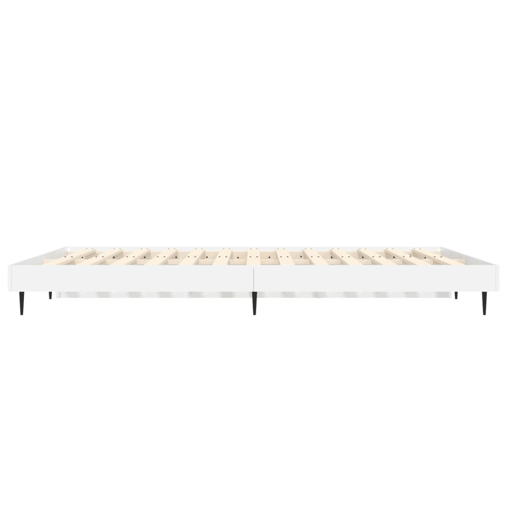 Cadre de lit blanc 135x190 cm bois d'ingénierie