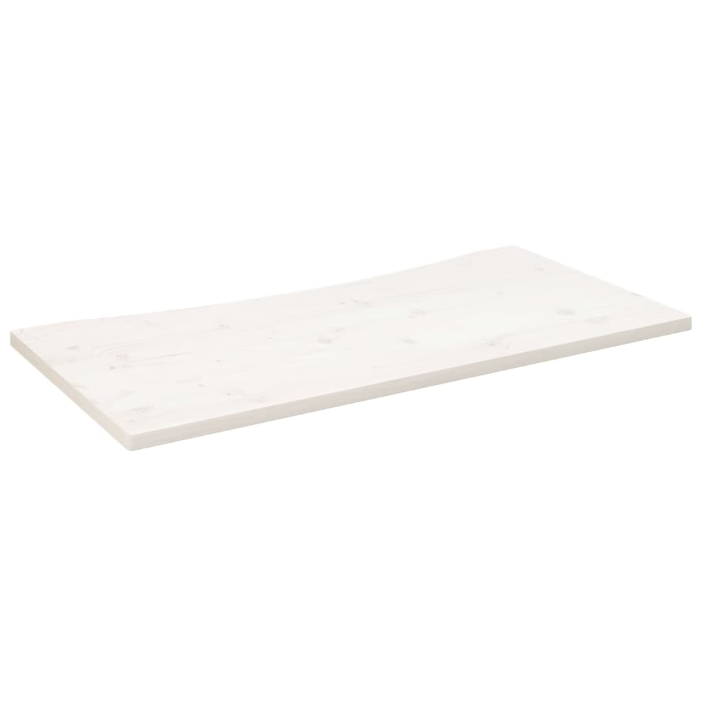 White desk top 100x50x2.5 cm solid pine wood