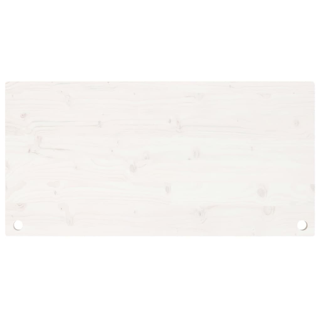 Dessus de bureau blanc 100x50x2,5 cm bois massif de pin