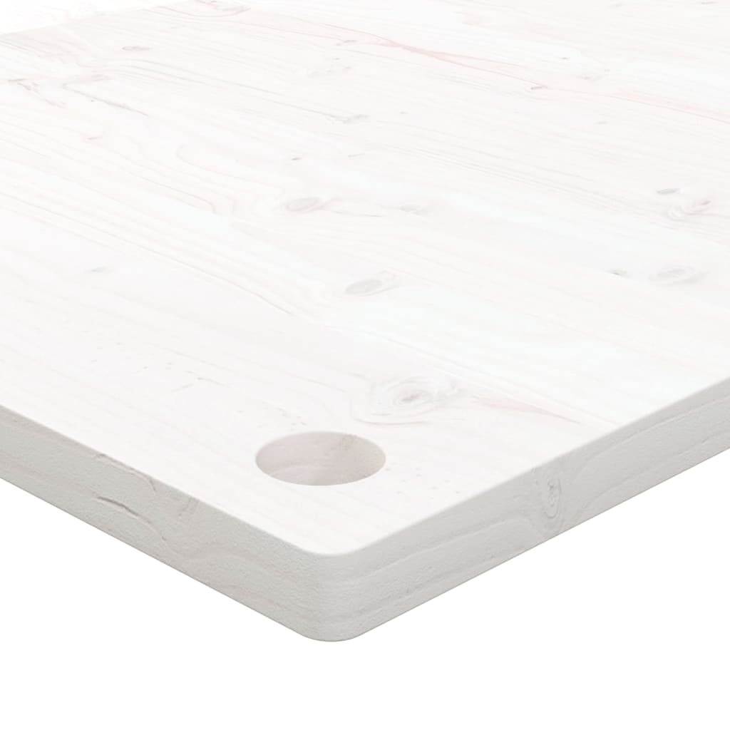 Dessus de bureau blanc 100x50x2,5 cm bois massif de pin