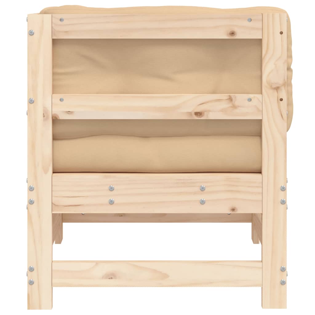 Canapé d'angle avec coussins bois de pin solide