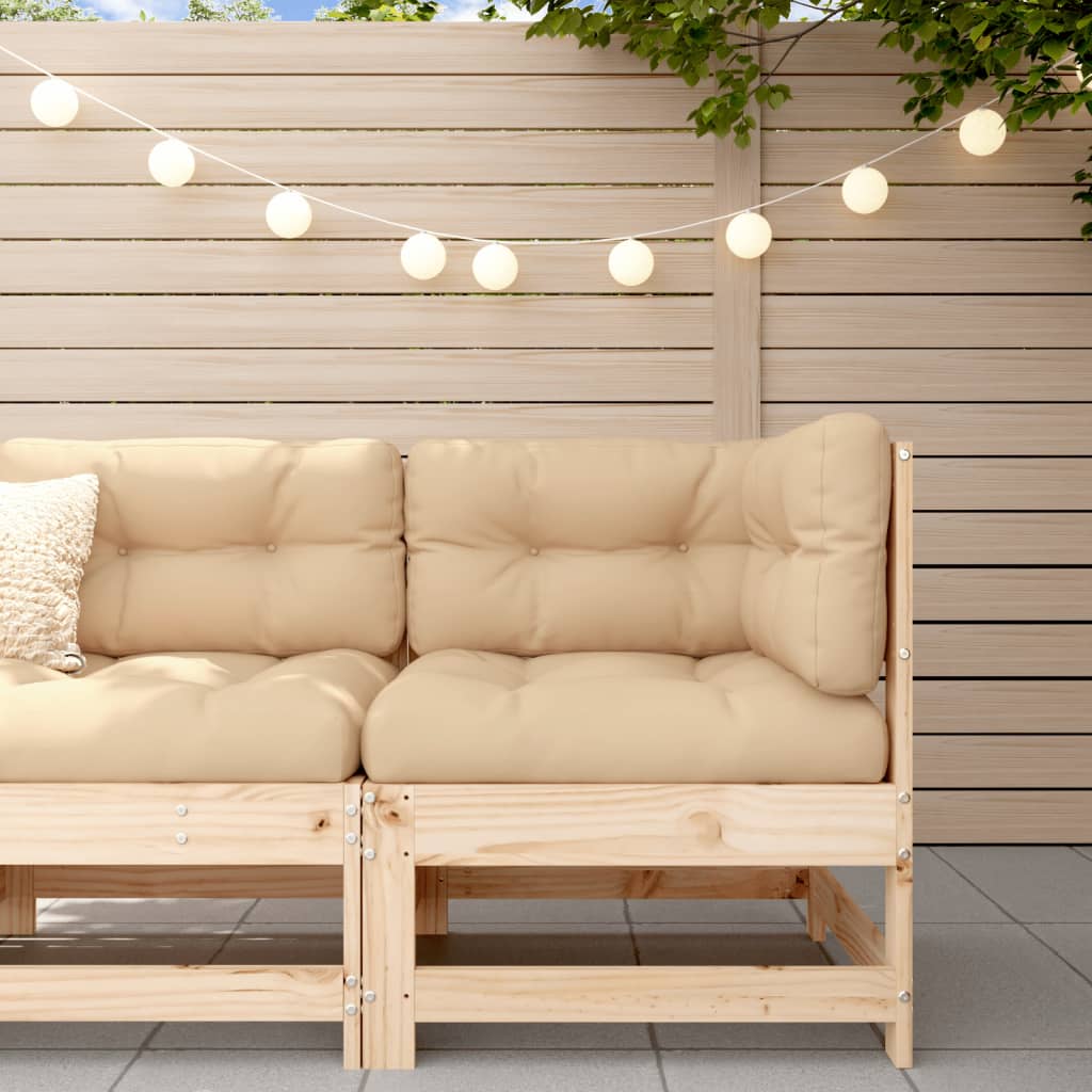 Corner sofa with solid pine wood cushions