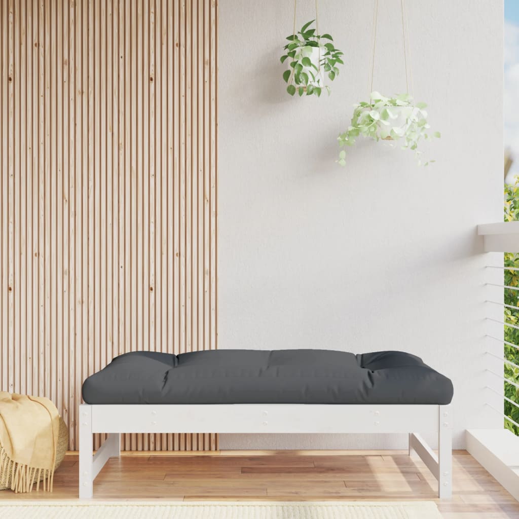 Garden footrest 120x80 cm White solid pine wood