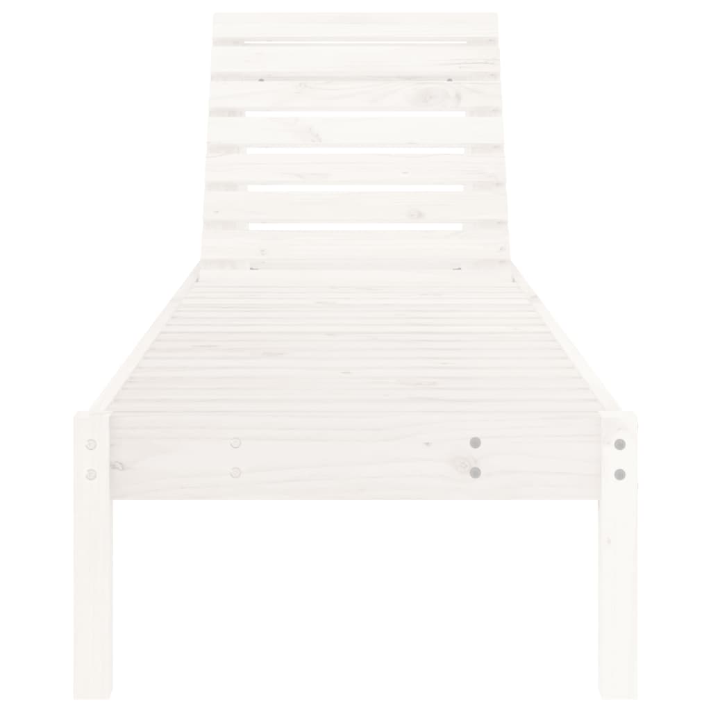White long chair 199.5x60x74 cm solid pine wood