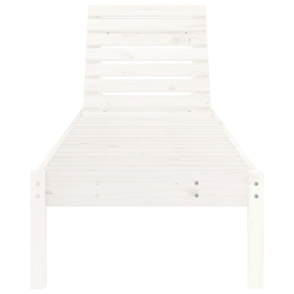 Chaises longues 2 pcs blanc 199,5x60x74 cm bois massif de pin