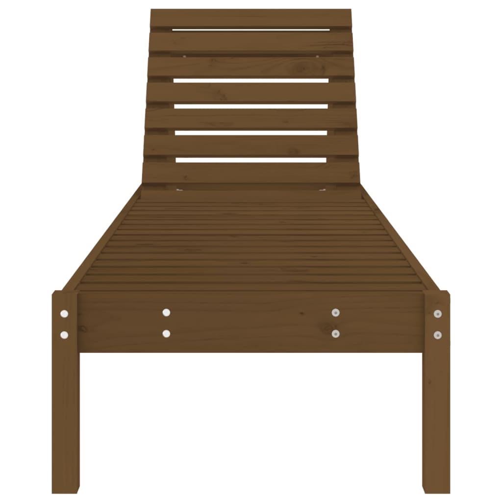 Chaise longue marron miel 199,5x60x74 cm bois massif de pin