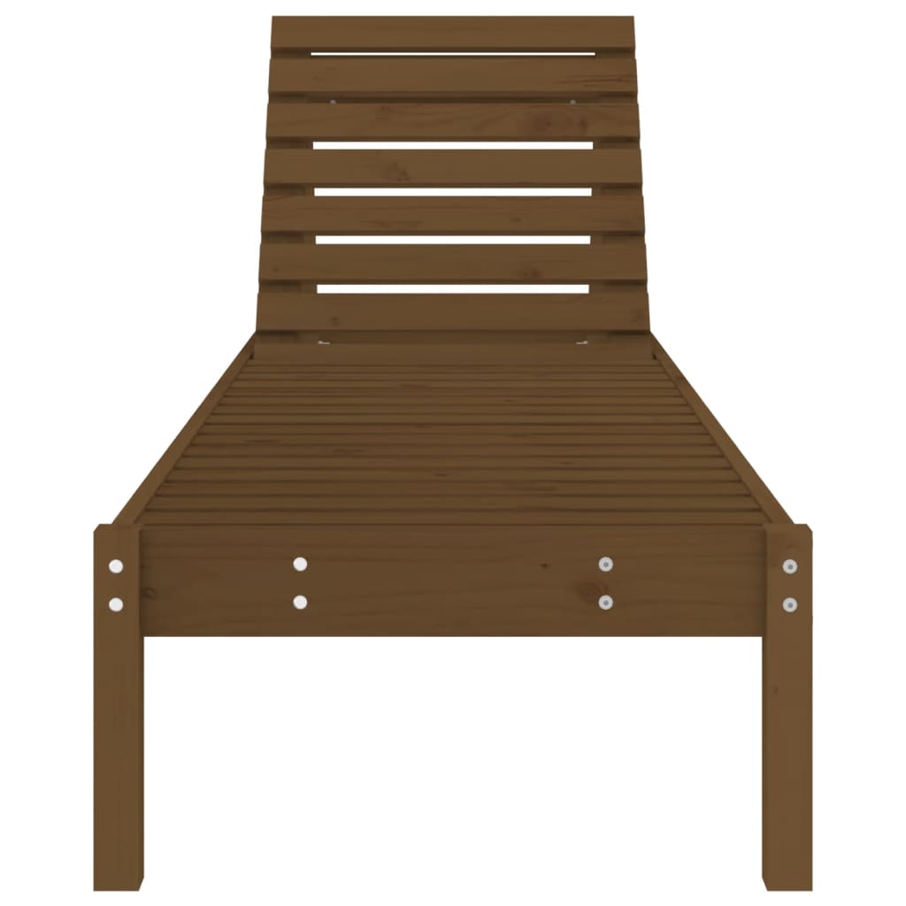 Long chairs 2 pcs brown honey 199.5x60x74cm solid wood pine