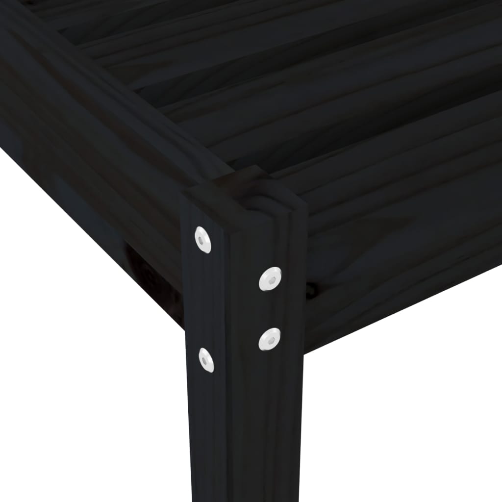 Sedie a sdraio 2 pezzi nere 199,5x60x74 cm in legno di pino massiccio