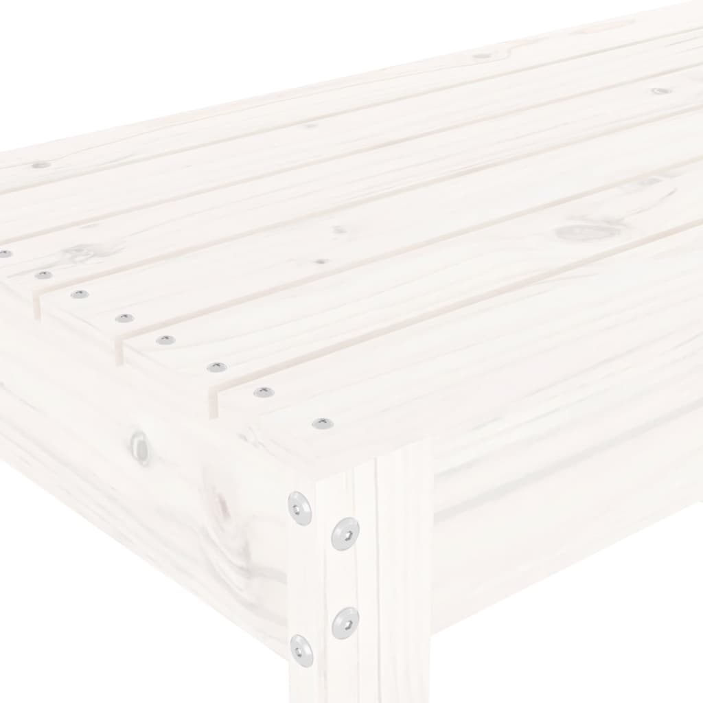 White garden bench 80x38x45 cm solid pine wood