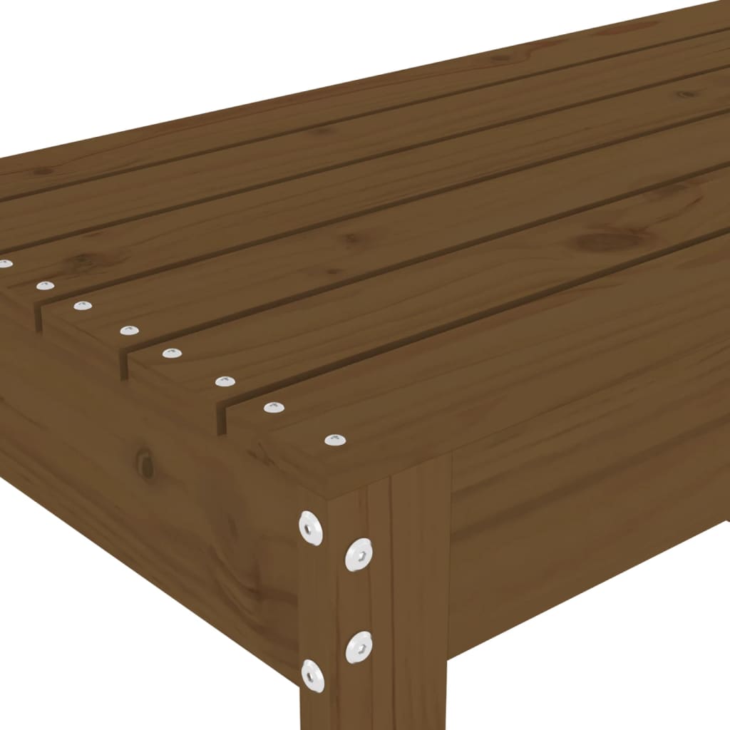 Honey chestnut garden bench 80x38x45 cm solid pine wood