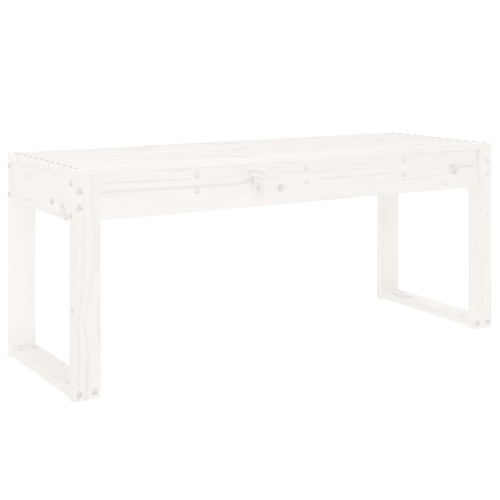 White garden bench 110x38x45 cm solid pine wood