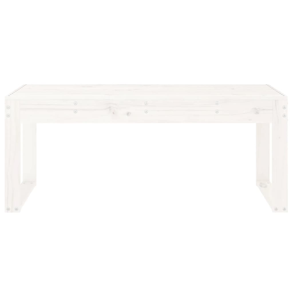 White garden bench 110x38x45 cm solid pine wood